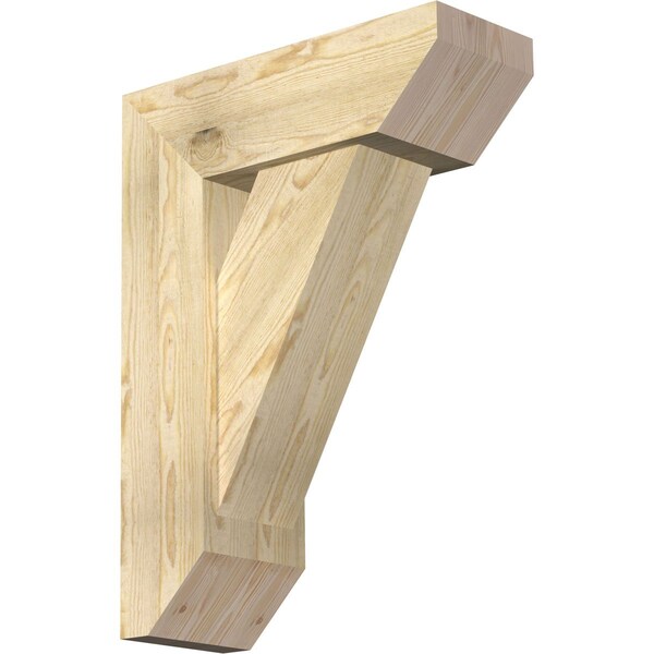 Ekena Millwork Traditional Slat Rough Sawn Bracket w/ Offset Brace, Douglas Fir, 8"W x 22"D x 30"H BKT0806X22X30TRA06RDF - main